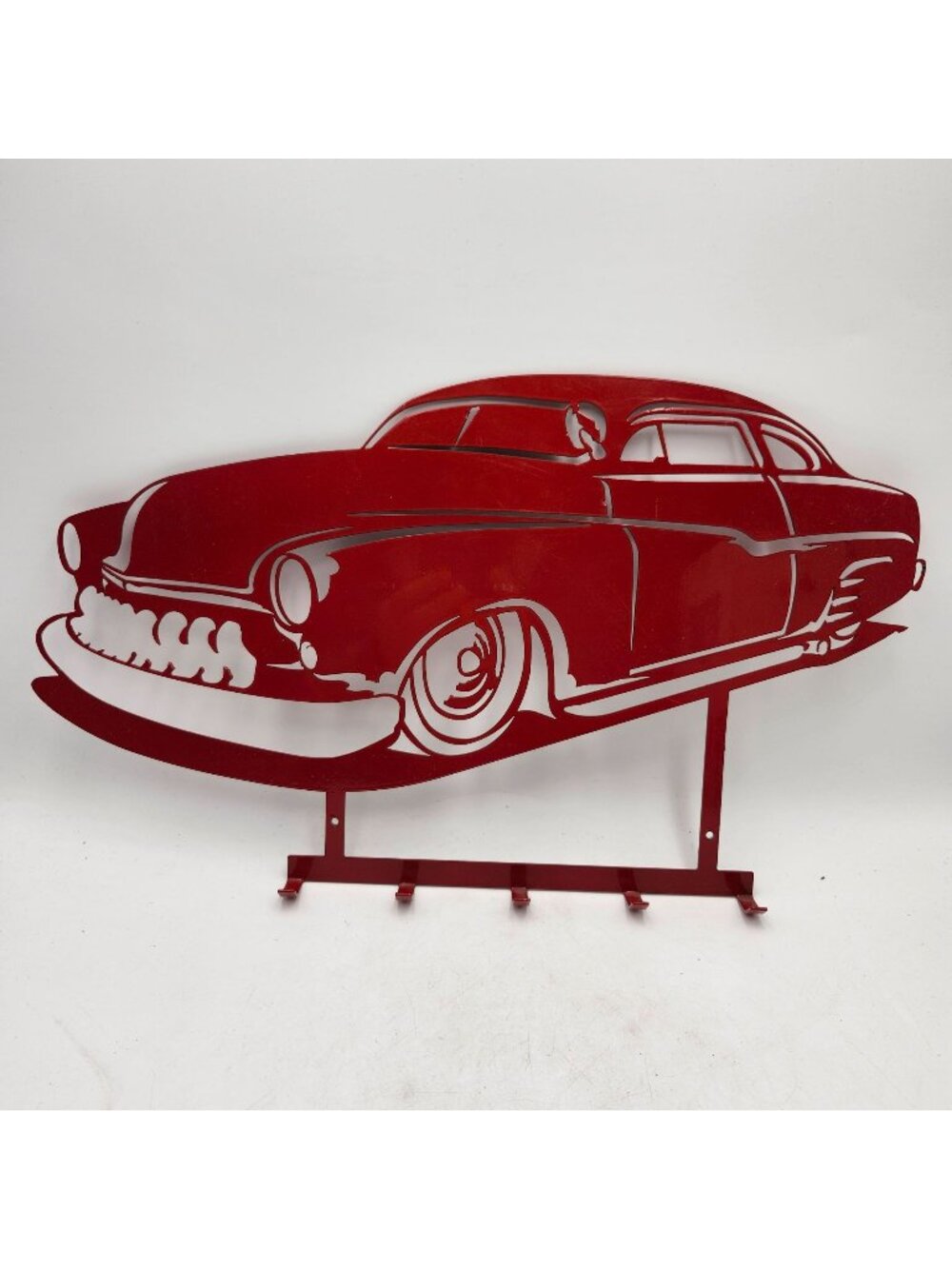 1949 1950 1951 Chopped Merc Red Wall Key Holder Metal Art Automotive Decor